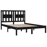 Bed Frame without Mattress Black Solid Wood 183x203 cm King