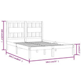 Bed Frame without Mattress Black Solid Wood 183x203 cm King
