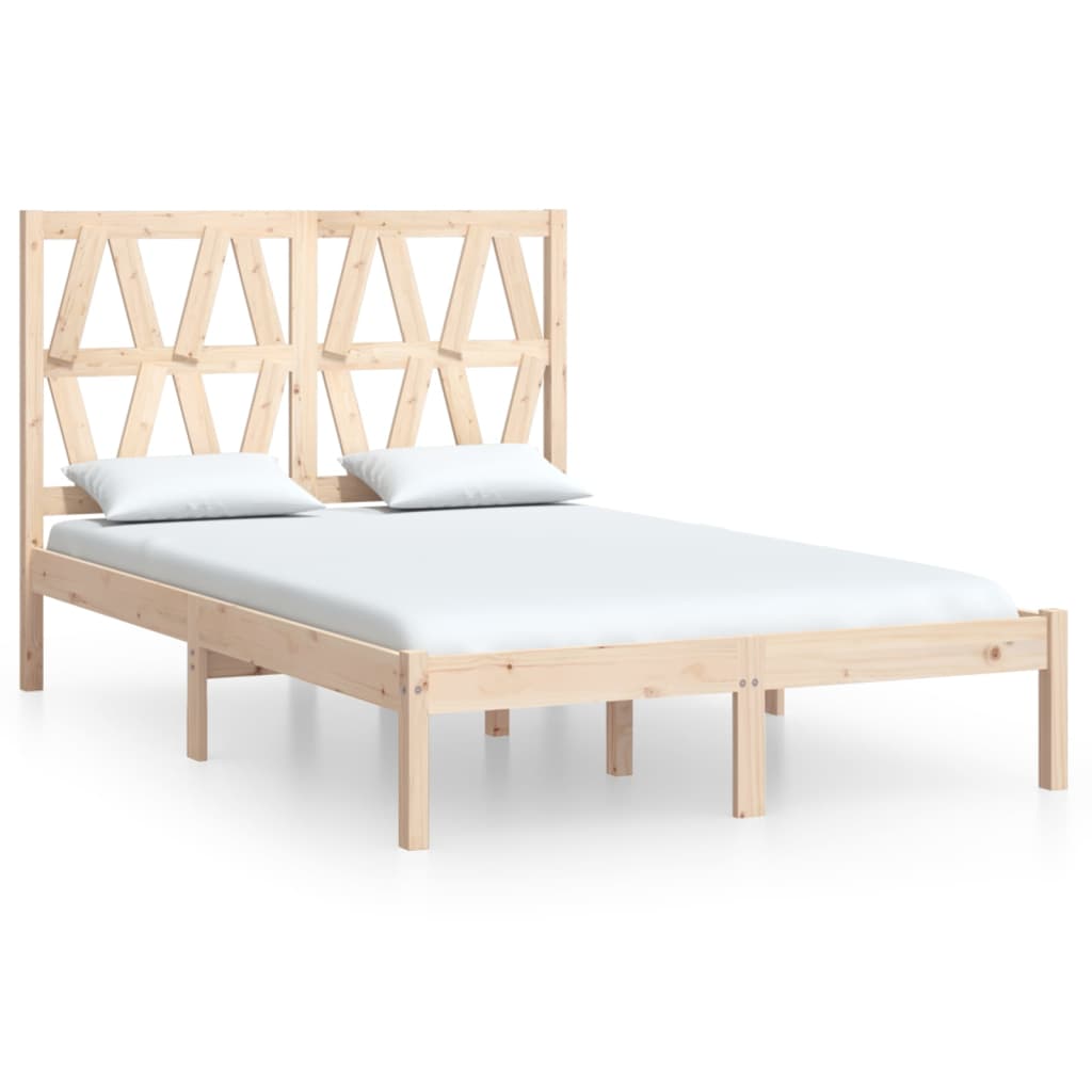 Bed Frame without Mattress Solid Wood 135x190 cm