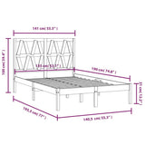 Bed Frame without Mattress Solid Wood 135x190 cm