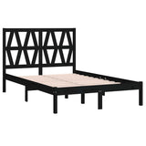 Bed Frame without Mattress Black Solid Wood Pine 150x200 cm - Top-Down View