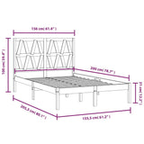Bed Frame without Mattress Black Solid Wood Pine 150x200 cm