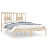 Bed Frame without Mattress Solid Wood 135x190 cm - Front View