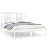 Bed Frame without Mattress White Solid Wood 135x190 cm