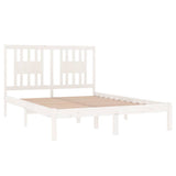 Bed Frame without Mattress White Solid Wood 135x190 cm - Top-Down View