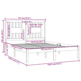 Bed Frame without Mattress White Solid Wood 135x190 cm
