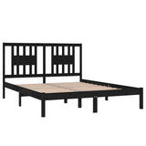 Bed Frame without Mattress Black Solid Wood 150x200 cm - Top-Down View