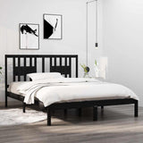 Bed Frame without Mattress Black Solid Wood 150x200 cm