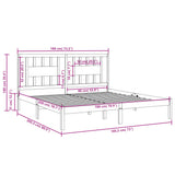 Bed Frame without Mattress Black Solid Wood 183x203 cm King