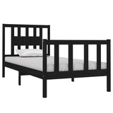 Bed Frame without Mattress Black 90x190 cm Solid Wood