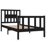 Bed Frame without Mattress Black 90x190 cm Solid Wood - Top-Down View