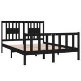 Bed Frame without Mattress Black 135x190 cm Solid Wood - Top-Down View