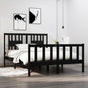 Bed Frame without Mattress Black 135x190 cm Solid Wood