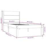 Bed Frame without Mattress 90x190 cm Solid Wood