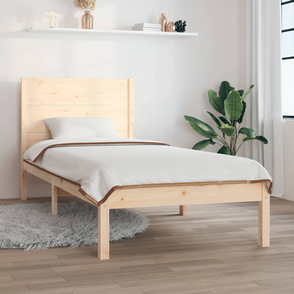 Bed Frame without Mattress 90x190 cm Solid Wood