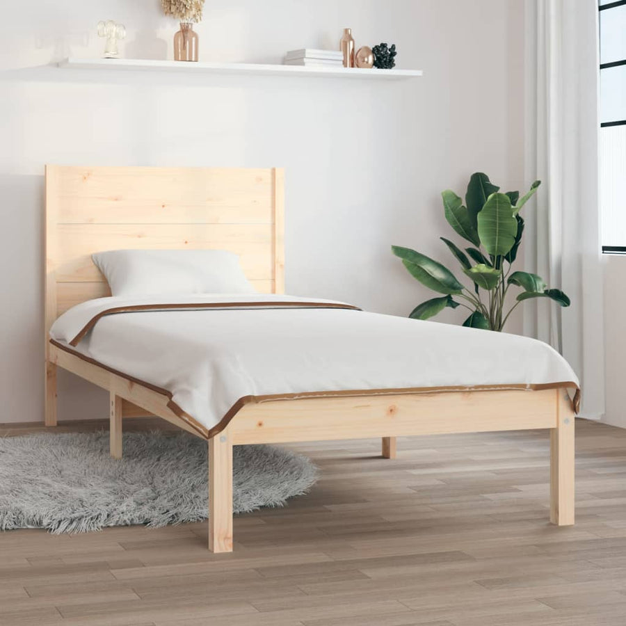 Bed Frame without Mattress 90x190 cm Solid Wood