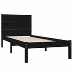 Bed Frame without Mattress Black 90x190 cm Solid Wood