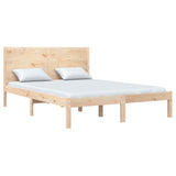 Bed Frame without Mattress 135x190 cm Solid Wood - Side View