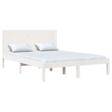 Bed Frame without Mattress White 135x190 cm Solid Wood