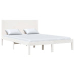 Bed Frame without Mattress White 135x190 cm Solid Wood