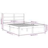 Bed Frame without Mattress White 135x190 cm Solid Wood