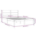 Bed Frame without Mattress White 135x190 cm Solid Wood