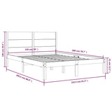 Bed Frame without Mattress 150x200 cm Solid Wood