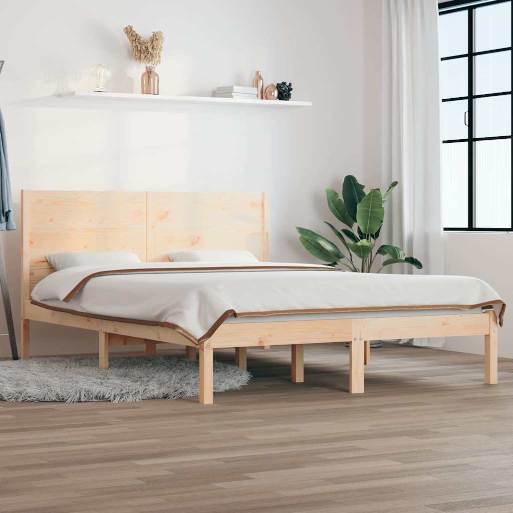 Bed Frame without Mattress 150x200 cm Solid Wood