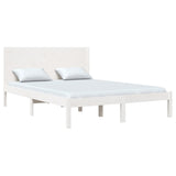 Bed Frame without Mattress White 150x200 cm Solid Wood - Side View