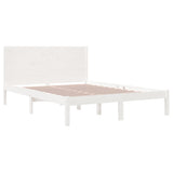 Bed Frame without Mattress White 150x200 cm Solid Wood - Top-Down View
