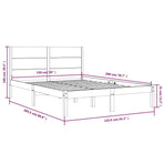 Bed Frame without Mattress Black 150x200 cm Solid Wood