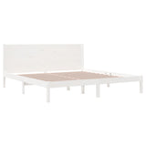 Bed Frame without Mattress White 183x203 cm King Solid Wood