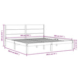 Bed Frame without Mattress Black 183x203 cm King Solid Wood - Rear View