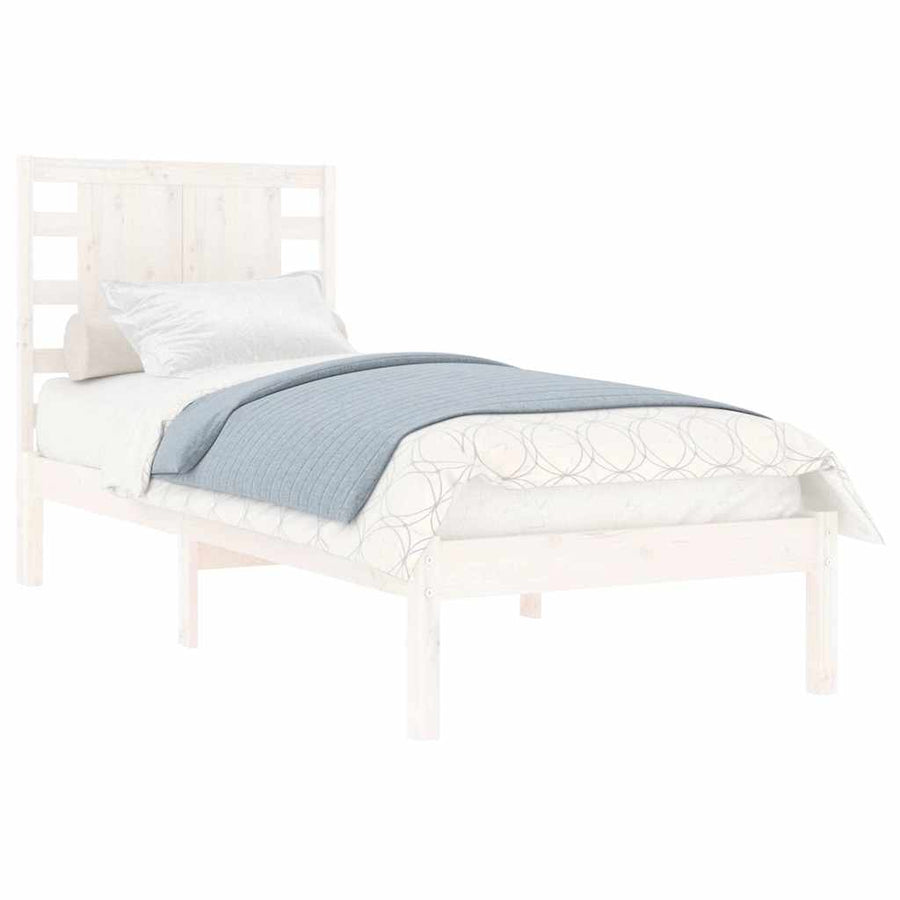 Bed Frame without Mattress White 90x190 cm Solid Wood