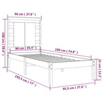 Bed Frame without Mattress White 90x190 cm Solid Wood