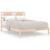Bed Frame without Mattress 135x190 cm Solid Wood - Front View