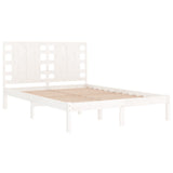 Bed Frame without Mattress White 135x190 cm Solid Wood