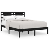 Bed Frame without Mattress Black 183x203 cm King Solid Wood - Front View