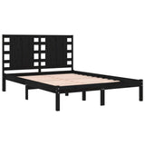 Bed Frame without Mattress Black 183x203 cm King Solid Wood