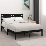 Bed Frame without Mattress Black 183x203 cm King Solid Wood