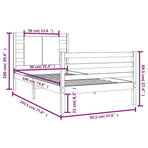 Bed Frame without Mattress Black 90x190 cm Solid Wood Pine
