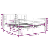 Bed Frame without Mattress Black 135x190 cm Solid Wood Pine - Rear View