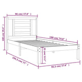 Bed Frame without Mattress 90x190 cm Solid Wood Pine