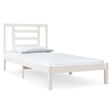 Bed Frame without Mattress White 90x190 cm Solid Wood Pine - Front View