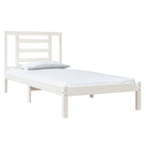 Bed Frame without Mattress White 90x190 cm Solid Wood Pine - Side View