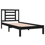 Bed Frame without Mattress Black 90x190 cm Solid Wood Pine