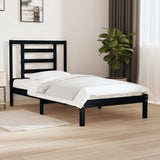 Bed Frame without Mattress Black 90x190 cm Solid Wood Pine