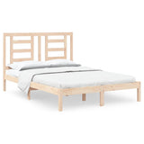 Bed Frame without Mattress 135x190 cm Solid Wood Pine - Front View