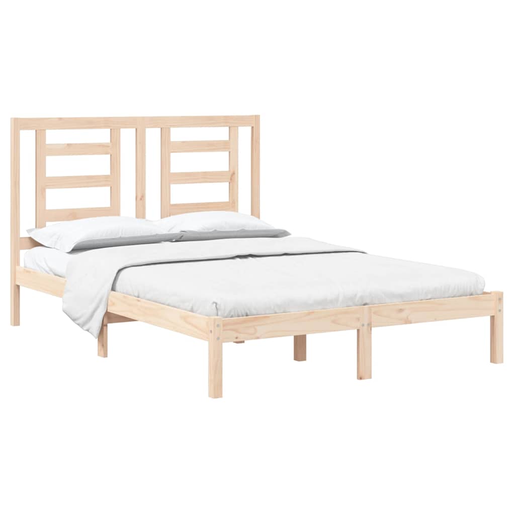 Bed Frame without Mattress 135x190 cm Solid Wood Pine