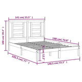 Bed Frame without Mattress 135x190 cm Solid Wood Pine